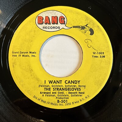 #ad THE STRANGELOVES I Want Candy It#x27;s about my baby 45 rpm Bang 1965 GARAGE ROCK $8.00