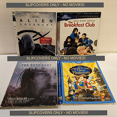 #ad SLIPCOVER ONLY lot: Alien Covenant The Breakfast Club Revenant *NO MOVIES * $4.99