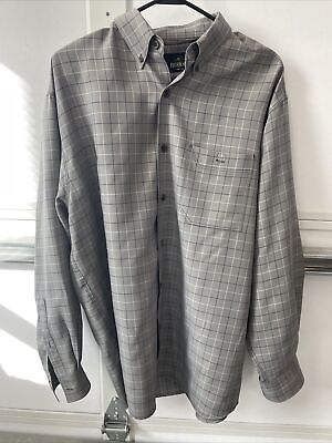 #ad RedHead Mens Large Gray Modal Blend LS Button Front Shirt $12.00