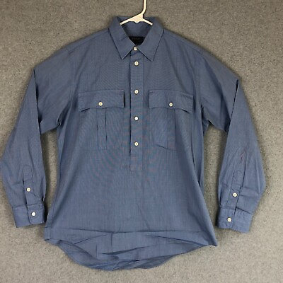 #ad Polo Ralph Lauren Half Button Shirt Adult Small Blue Dual Pockets Lightweight $13.81