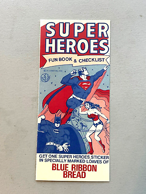 #ad 1978 DC Comics Super Heroes sticker CHECKLIST Sunbeam Taystee. $10.00