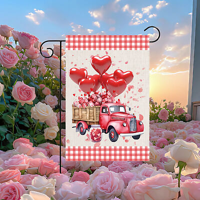 #ad Valentine Flag Double Sided Valentine House Flags 30 X 45cm Decorative BANNER $8.66