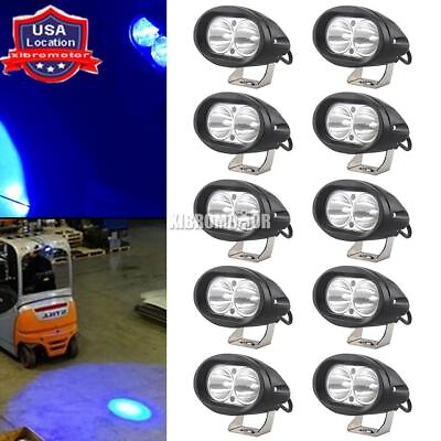 #ad 10PCS LED Forklift Truck Blue Warning Lamp Safety Working Spot Light 9 80V IP68 $122.19