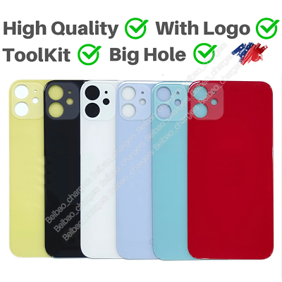 #ad Back Glass Replacement Rear Big Hole For iPhone 15 14 13 12 11 Pro Max XR XS Lot $44.14