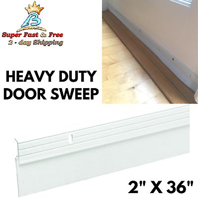 #ad #ad White Aluminum And Rubber Door Sweep Floor Seal Gap Door Draft Stopper 36quot; Wide $28.77