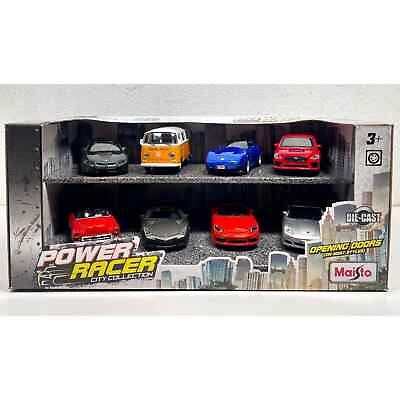 #ad Maisto Power Racer City Collection 1:43 Diecast 8 Pack VW Lamborghini Porsche $24.95