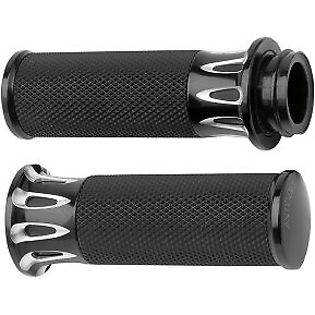 #ad Arlen Ness 07 319 Black Fusion Deep Cut Hand Grips for Harley Electronic TBW $119.95