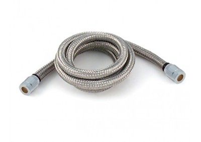 #ad Vacuum Line Kit 7 32quot; I.D. x 30quot; Chrome End Covers Stainless Steel Braid Hose $26.50