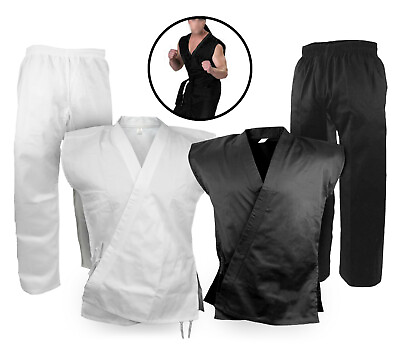 #ad Karate Sleeveless Uniform Gi Martial Arts Lightweight Karate Taekwondo Jacket $31.99