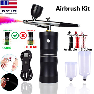 Portable Air Compressor Kit Airbrush Paint Spray Gun Nail Art Tattoo Airbrush $13.22