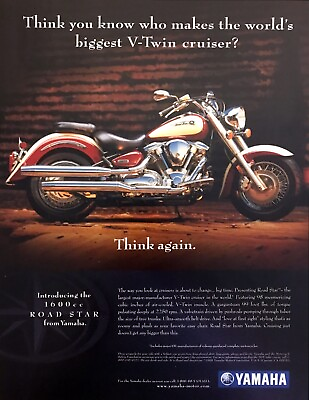 #ad 1999 Yamaha 1600 Road Star Motorcycle photo quot;Biggest V Twin Cruiserquot; print ad $7.99