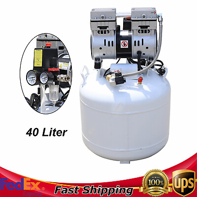 #ad #ad 40Liter Portable Dental Air Compressor Oil Free Silent Air Pump 115PSI 110V 60HZ $319.20