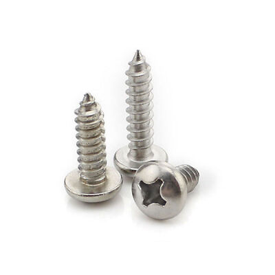 #ad 10X M3*14MM 304 Stainless Phillips Round Pan Head Bolts Self Tapping Sheet Screw $3.59
