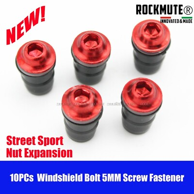 #ad Windscreen Windshield Bolt 5MM Screw Fastener Nut Expansion Fits For YAMAHA RED $6.49