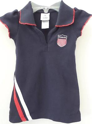 #ad Olympic Committee Team USA Girls 18 months Dress Navy Team Logo US Collared Cute $12.77