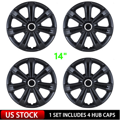 #ad 14quot; Set of 4 Lacquer Wheel Covers Snap On Full Hub Caps fit R14 Tire amp; Steel Rim $36.99