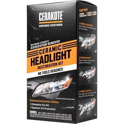 #ad CERAKOTE Ceramic Headlight Restoration Kit Maximum Strength Oxidation Remover $20.00
