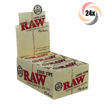 #ad Full Box 24x Packs Raw Perfecto Unrefined Cone Tips Natural 2 Free Tubes $26.92