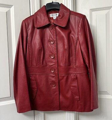 #ad Preston amp; York Genuine Lamb Leather Classic Shirt Collar Jacket Size PS $116.10