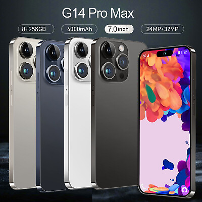 #ad G14 Pro Max 5G Unlocked Smartphone 7quot; 256GB Cell Phone Android 12 6000mAh $199.59
