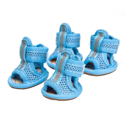 #ad 4pcs Dog Sandals Adjustable Comfortable Pet Sandals Soft $8.66