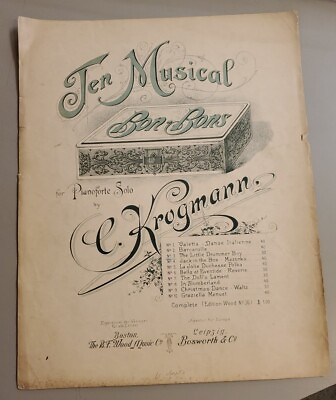 #ad 1896 Sheet Music 10 Musical Bon Bons for Painoforte Solo no 3 Little Drummer Boy $19.90