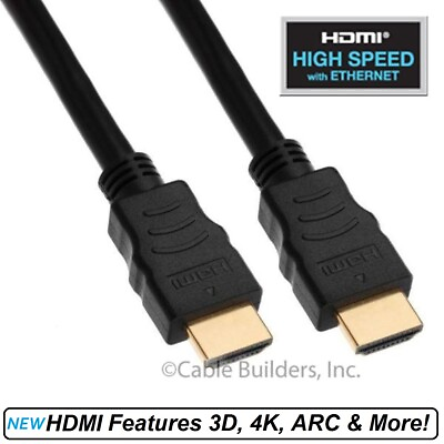 #ad HIGH SPEED HDMI CABLE 2.0 4K 1080P 1FT 2FT 3FT 6FT 10FT 12FT 15FT 20FT 25FT 30FT $5.99