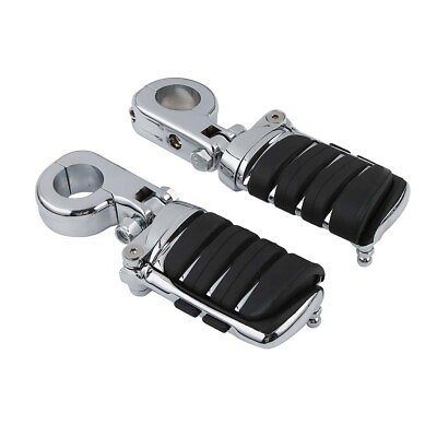 #ad Chrome Highway Footpegs Pegs Clamps Fit For Harley 1 1 4quot; Engine Guard Crash Bar $79.80