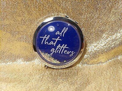 #ad Avon All That Glitters Mirror Compact Water Globe Front Love That Face $18.75