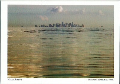 #ad *Florida Postcard quot;The Miami Skylinequot; Biscayne Bay Waters #x27;{G287} $3.75
