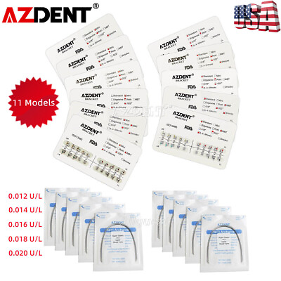 #ad AZDENT Dental Orthodontic Metal Brackets Braces Super Elastic Niti Arch Wires US $200.25