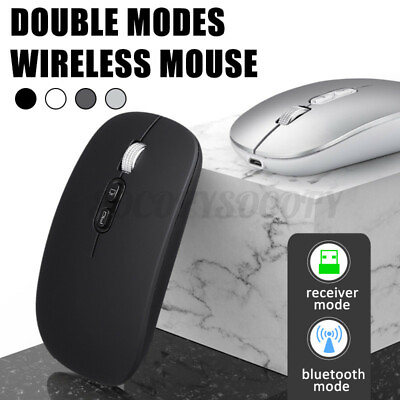 Rechargeable Bluetooth Wireless Dual Mode Mouse mice Slim Silent for M $16.18