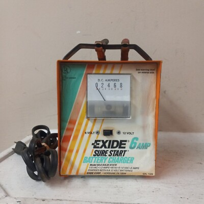 #ad Vintage Exide Sure Start 6 Amps 12 VDC Battery Charger SS 6A Tested $69.99