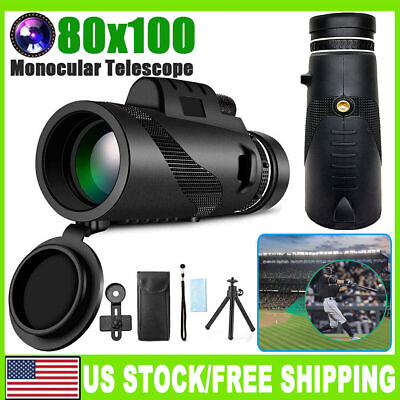 #ad 80x100 Zoom Day Night Vision HD Monocular Starscope Monocular Telescope BAK4 $13.59