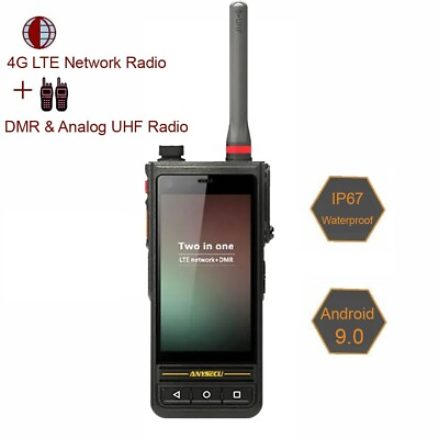#ad Anysecu E81 4G Network Radio Android 9 Zello Real PTT DMR UHF IP67 Walkie Talkie $406.60