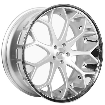 #ad 20quot; STAGGERED AZAD WHEELS AZ99 SILVER WITH CHROME SS LIP RIMS P05 $1880.00