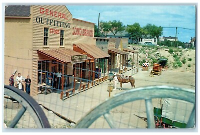 #ad 1958 Front Street Cowboy Capitol World Boot Hill Dodge City Kansas KS Postcard $9.95
