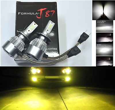 #ad LED Kit C6 72W H7 3000K Yellow Two Bulbs Light DRL Daytime Replacement Upgrade $16.00
