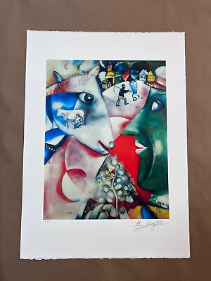 #ad Marc Chagall quot;I am the Villagequot; 1911 Plate Signed Hand Number Ltd Ed Print $129.00