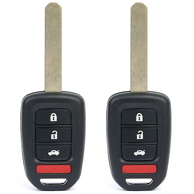 #ad 2 For Honda Accord Civic 2013 2015 Keyless Uncut Entry Remote Head Car Key Fob $32.15