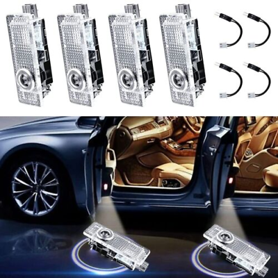 #ad 4PCS LED Laser Door Light Car Courtesy Light Ghost Shadow Projector For B M W $26.20