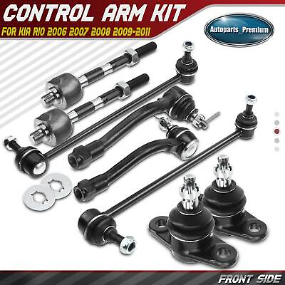 #ad 8pcs Front Stabilizer Bar Link Tie Rod End Ball Joint for Kia Rio 2006 2011 1.6L $52.99
