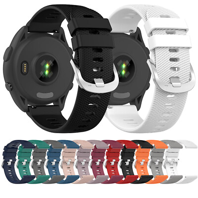 #ad 18 22MM Quick Release Silicone Strap Watch Band For Garmin Forerunner 265 265S $7.88