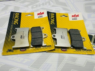 #ad SBS Dual Carbon Racing Track Front Brake Pads for Yamaha YZF R6 1999 2017 GBP 84.24