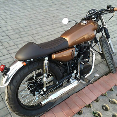 #ad Motorcycle Retro Cafe Racer Seat Flat Hump Saddle For Honda CB Suzuki Kawasaki $36.95