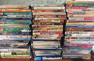 #ad 18 workout exercise fitness DVD lot yoga pilates cardio dance toning beginners $20.74