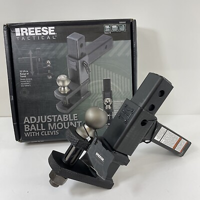 #ad REESE Tactical Towpower 2quot; Ball Adjustable Mount w Clevis Trailer Hitch $64.99