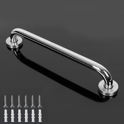 #ad 300mm Stainless Steel Shower Grab Bar Bathroom Safety Hand Rail Handicap Rail $7.24