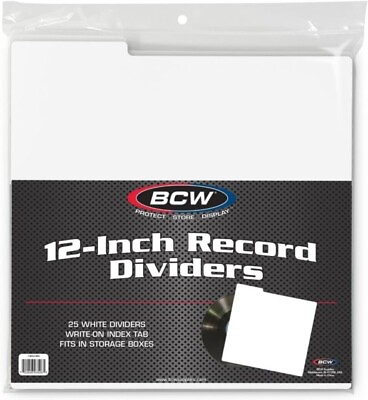 #ad 10 Piece 12 inch Vinyl Record Dividers with Tabs White Archival Quality BCW $17.95