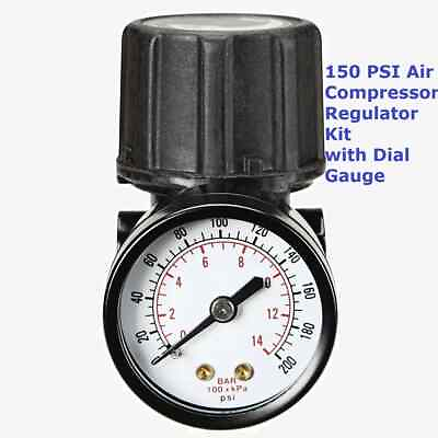 #ad AIR COMPRESSOR REGULATOR 150 PSI With Dial Gauge For Craftsman Pneumatic Tools $19.99